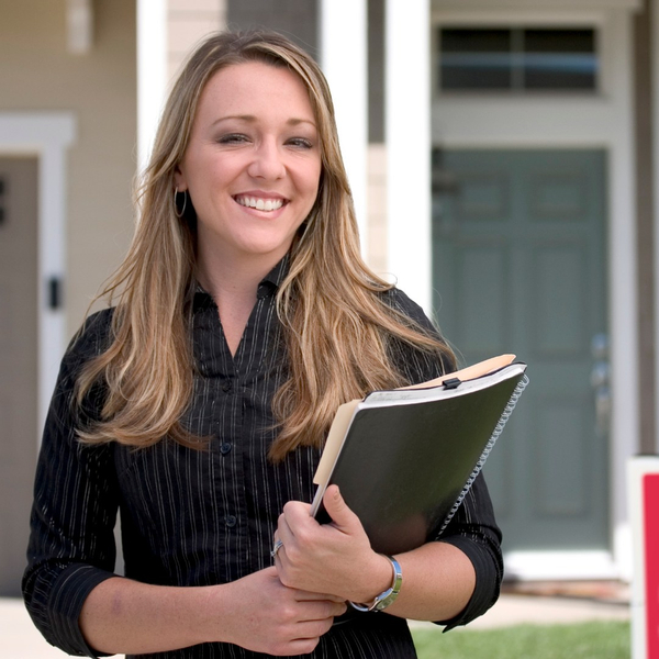 smiling real estate agent