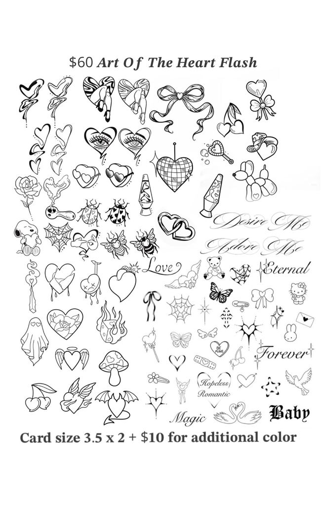 ART OF THE HEART TATTOO FLASH VALENTINES