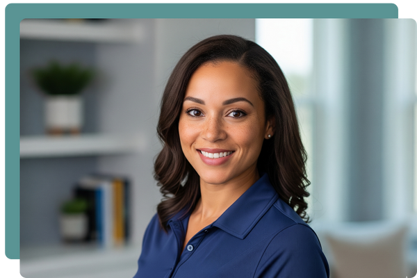 smiling warmly to represent our trustworthy and certified staff.