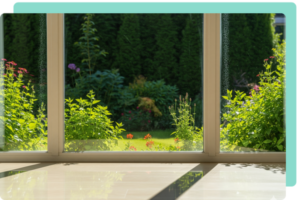 Sunlight streaming through a spotless, streak-free window, illustrating the improved air quality and freshness that comes after a restorative deep clean by our team.