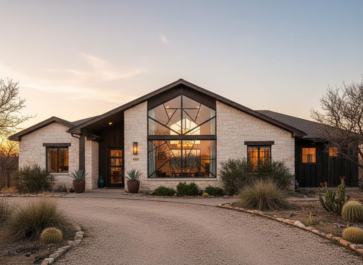 Texas home with a custom window