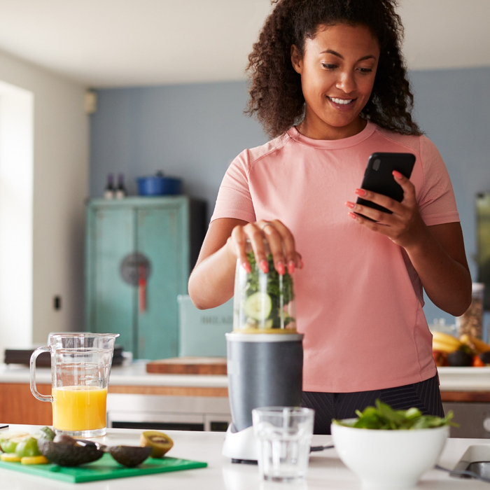 image of a woman tracking food intake