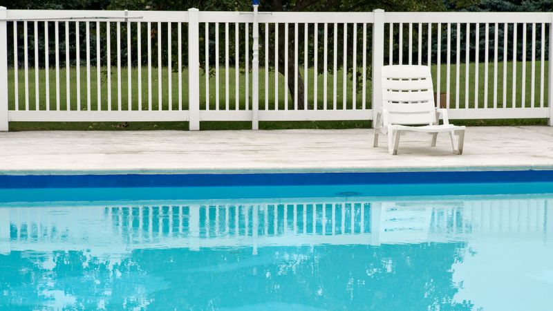 pool with a fence