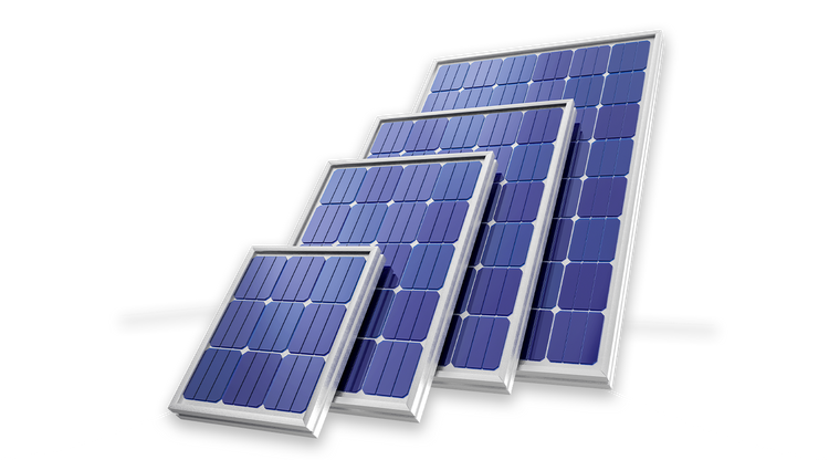 Image of different sized Solar Panels stacked
