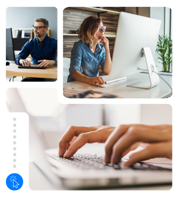 people using laptops and computers