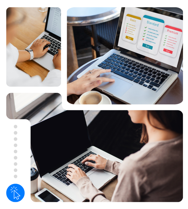 people looking at laptops