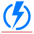 Blue circular icon with a lightning bolt symbol representing electrical power, battery service, or rapid charging.