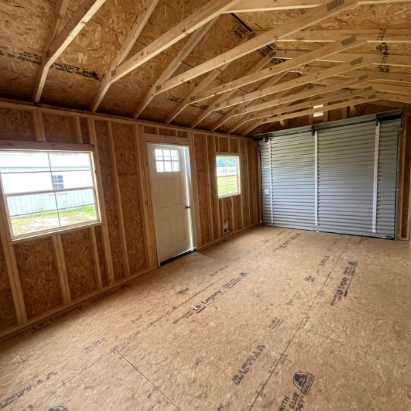 inside of a shed.
