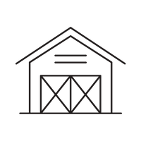 steel barn icon.