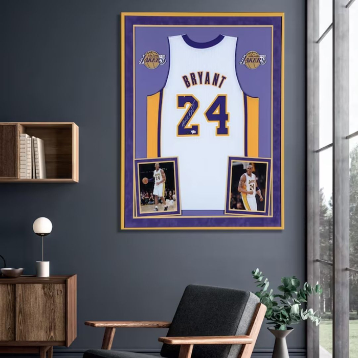 framed jersey in an office