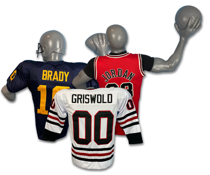 image of the jerseys on stands