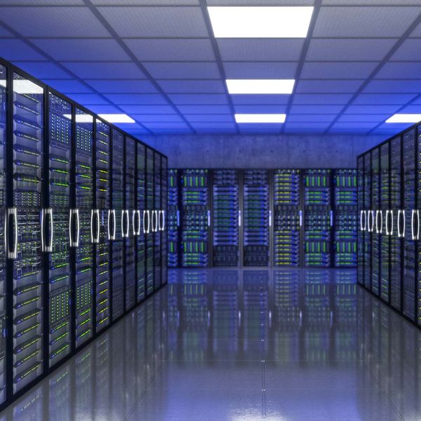 Modern datacenter with servers.