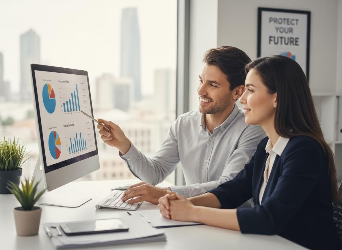 insurance agent using a computer