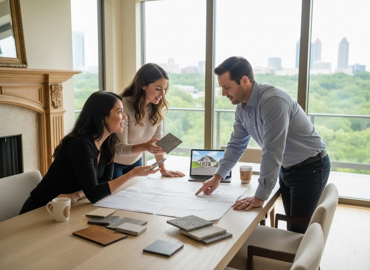 Design Team Reviewing Home Renovation Plans