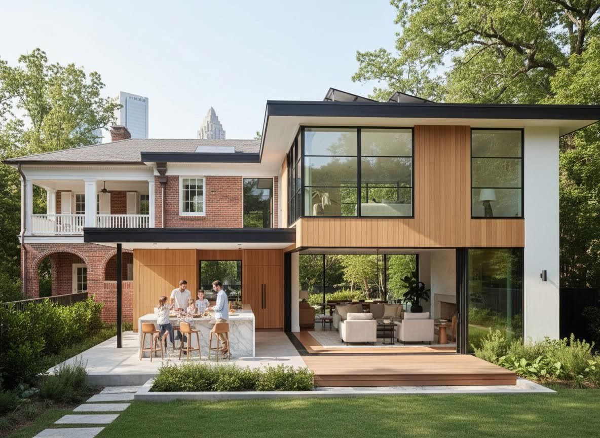 Modern Home with Outdoor Kitchen and Family