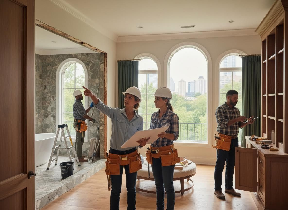 Construction Team Planning Home Renovation