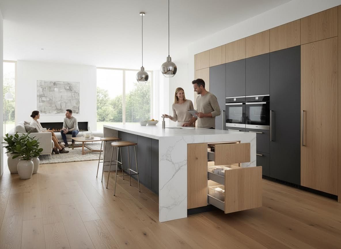 Modern Open-Plan Kitchen and Living Room