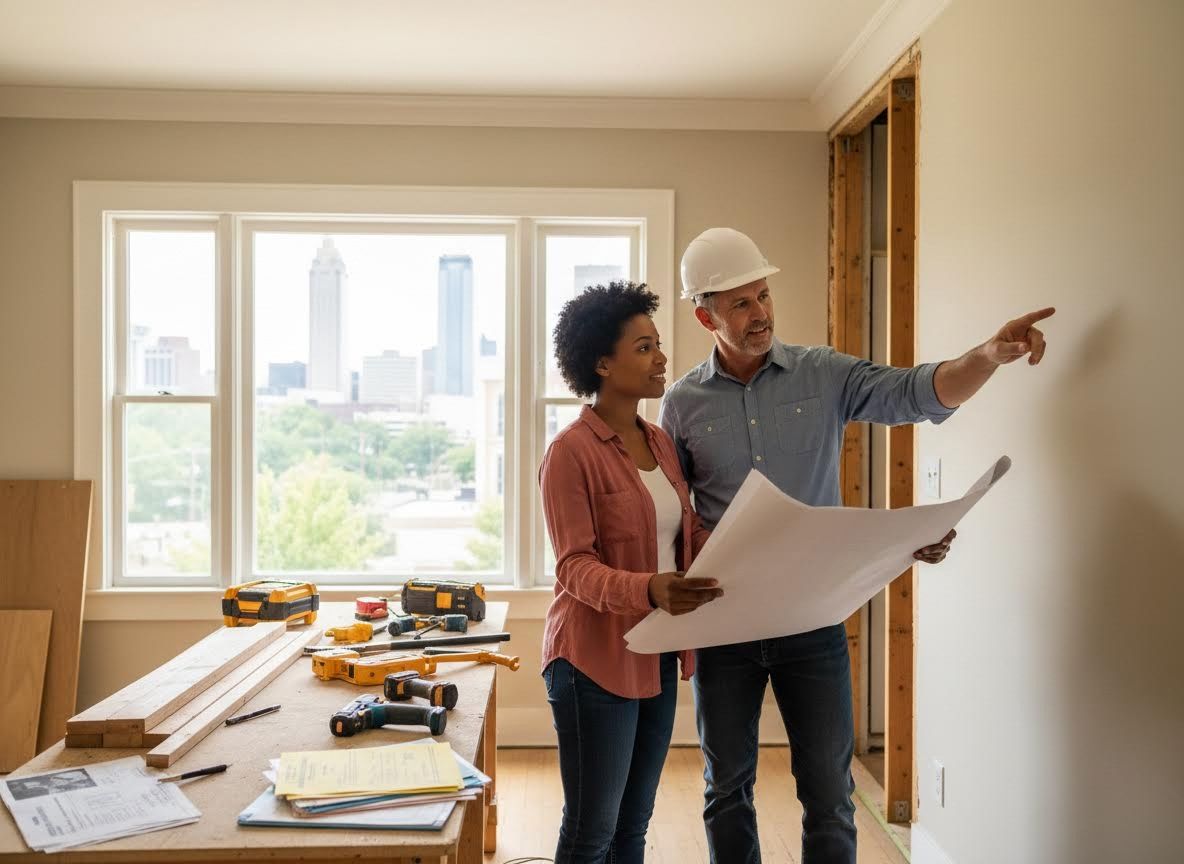 Contractor and Woman Discussing Home Renovation