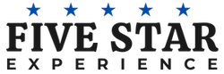 Dark 'five star experience' text