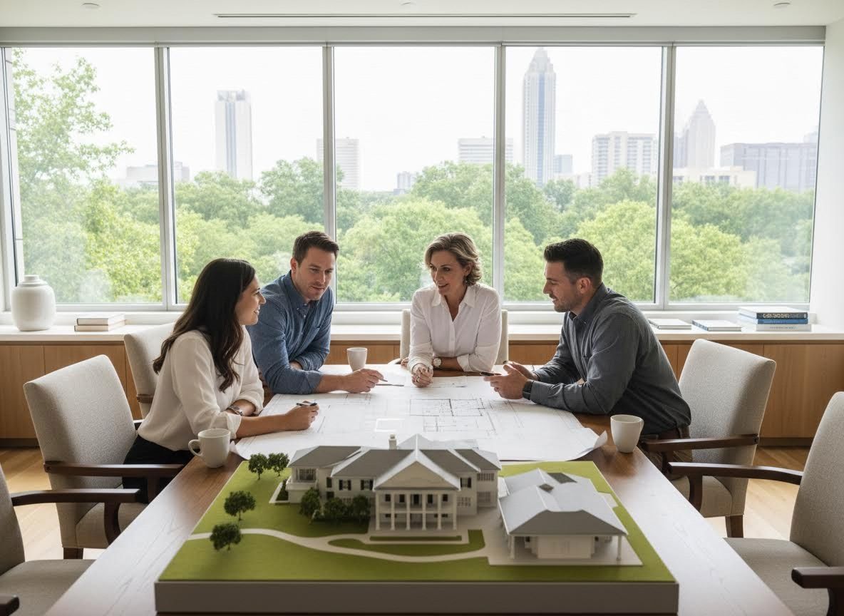 Architects and Clients Reviewing House Plans