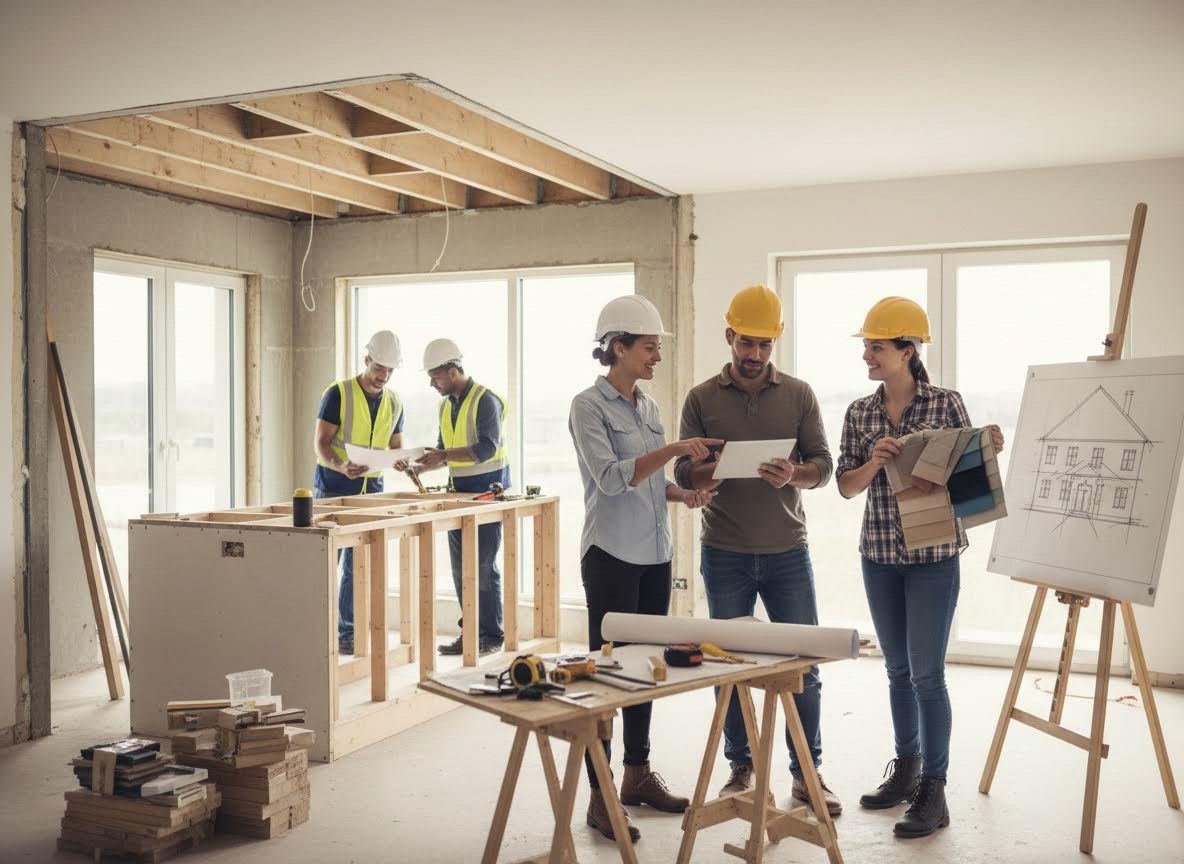 Construction Team Collaboration on Building Project