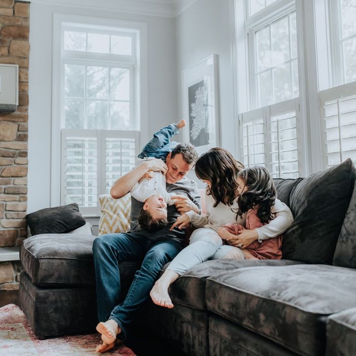 Family having fun on a couch