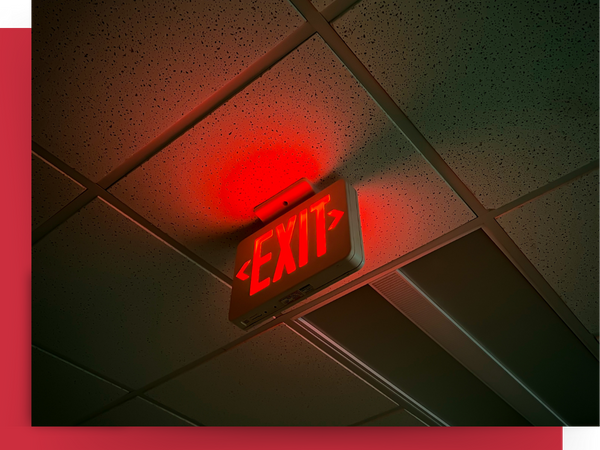 Red exit sign