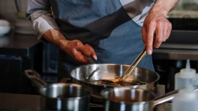 Commercial kitchen stove.