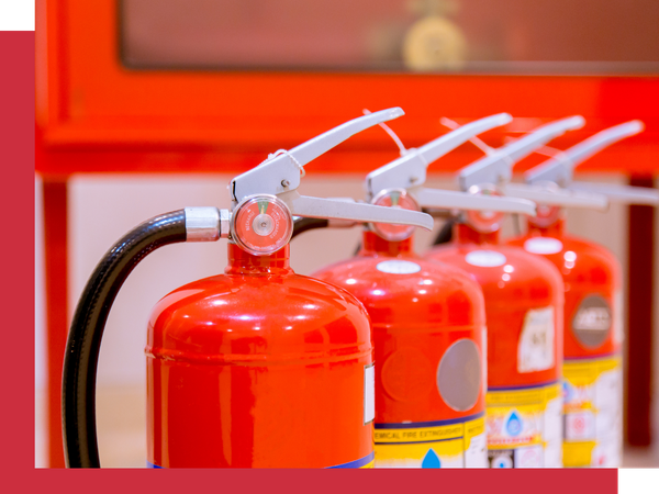 Fire Extinguishers Lined Up