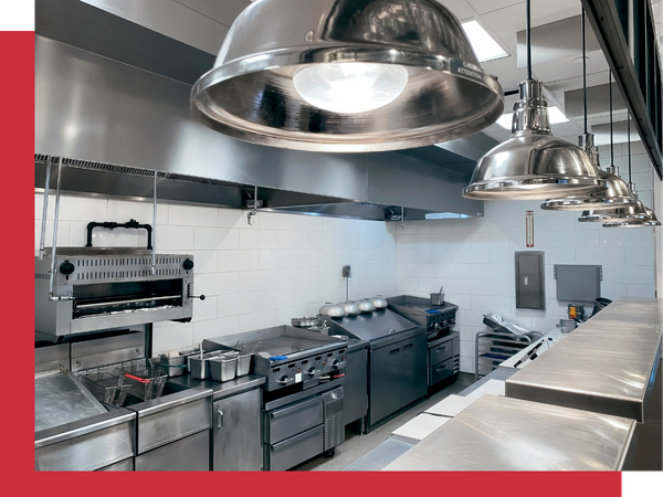 Commercial Kitchen clean with fire suppressant system