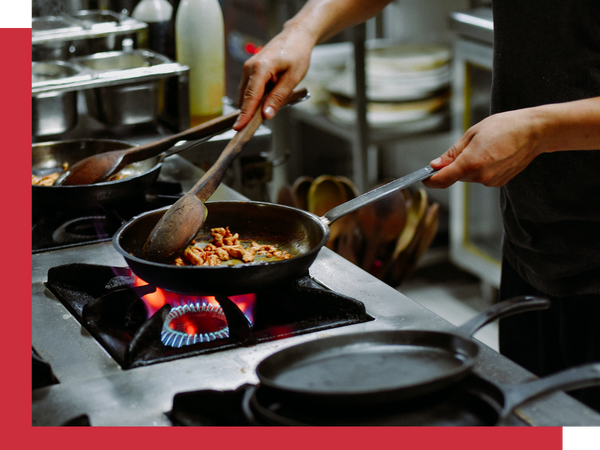 cooking on a stove