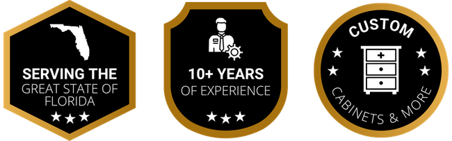 Serving the great state of Florida; 10+ years of experience; custom cabinets and more