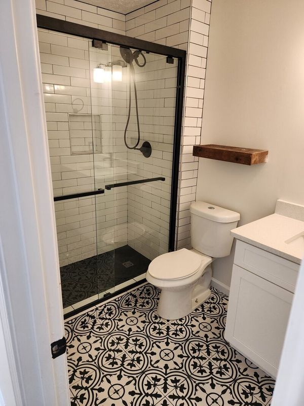 bath remodel sliding shower door
