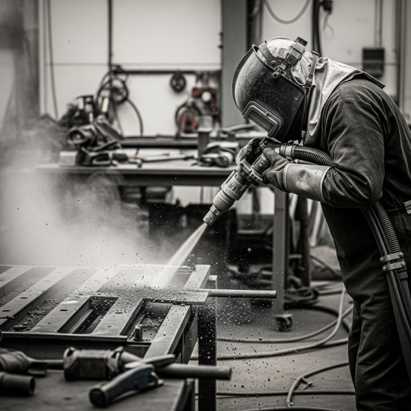 abrasive blasting. 