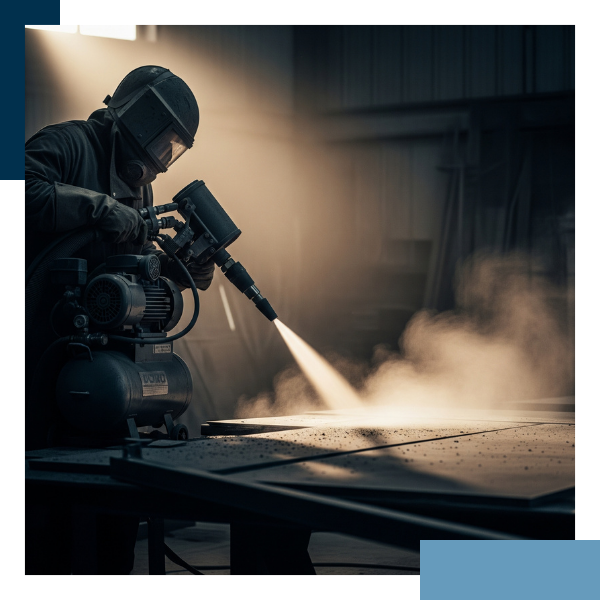 abrasive blasting. abrasive blasting.
