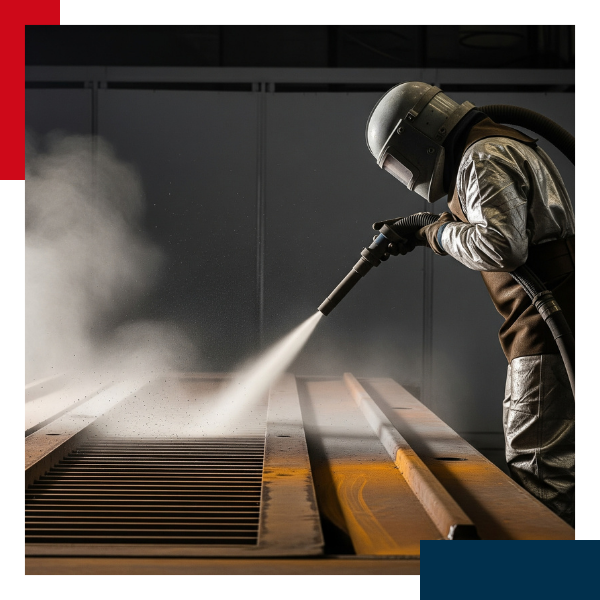 abrasive blasting. abrasive blasting.