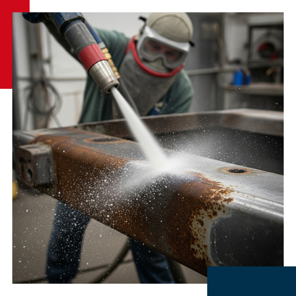 abrasive blasting. abrasive blasting.