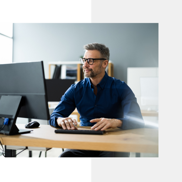 man working on compute