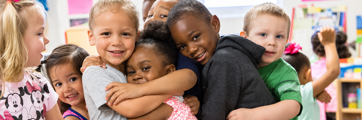 children hugging