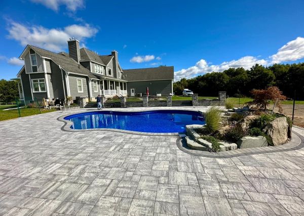 pool in backyard of house