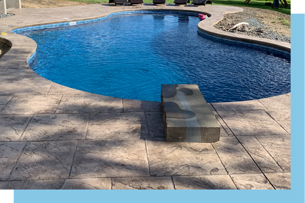 new pool with diving board