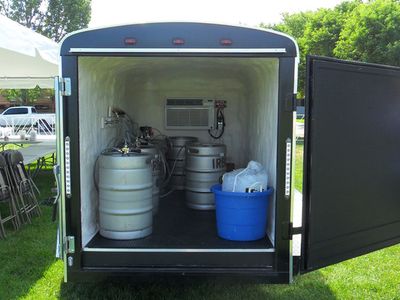 inside beer trailer