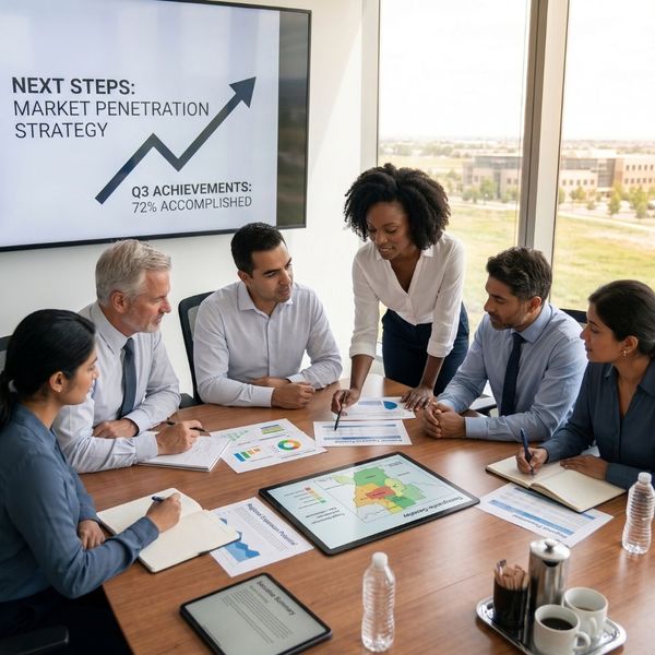 A professional mentoring session between two diverse individuals review notes together in an office environment.