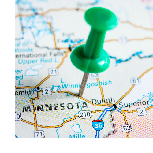 Minnesota on a map