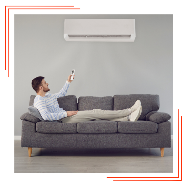 Person enjoying their indoor AC unit