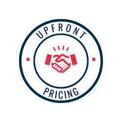 A logo guaranteeing upfront pricing for HVAC and plumbing services in Palm Beach, FL. The image shows a handshake icon, representing the fair pricing commitment from Pipe Doctors - Palm Beach. Pipe Doctors Palm Beach Upfront Pricing Guarantee
