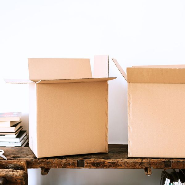 open boxes sitting on table open boxes sitting on table