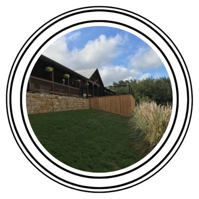 grass and deck in backyard