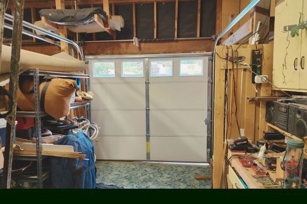 Garage door wihtout proper sealing. Garage door wihtout proper sealing.