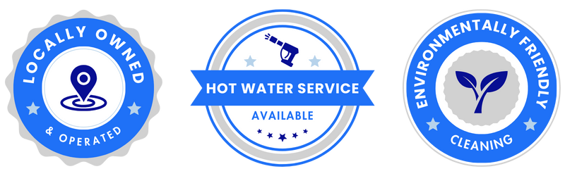locally owned and operated, hot water service available, environmentally friendly cleaning